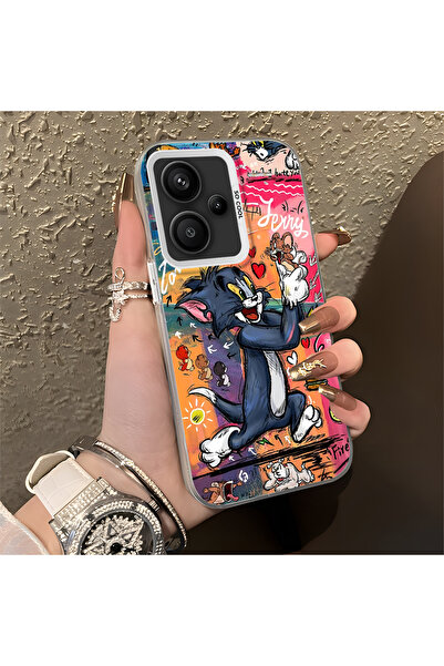CASEVIBE Redmi Note 13 Pro Plus+ 5G Uyumlu Renkli Grafiti Çizgi Karakter Bask...