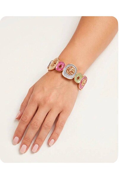 Mervişim Aksesuar Mineli Asymmetrical Multi-Colored Hidden Tree Detailed Elas...