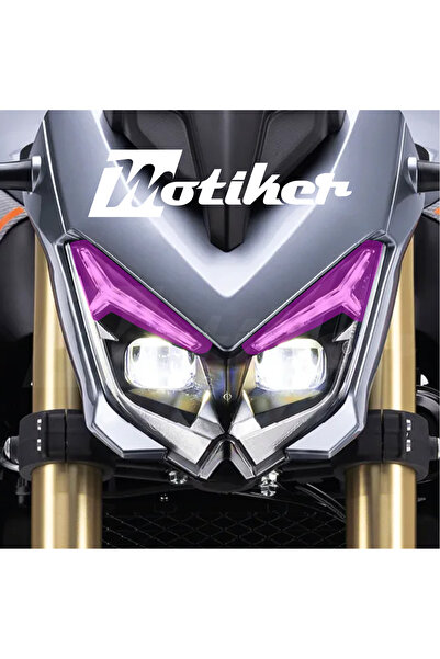Motiker RKS QJ SRK125S Far Üstü Kaş Tasarım Mor Şeffaf Sticker Etiket Modeli
