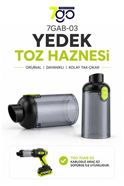 7GO 7GAB-03 Orijinal Yedek Toz Haznesi | Şeffaf Toz Haznesi | Kolay Tak-Çıkar...