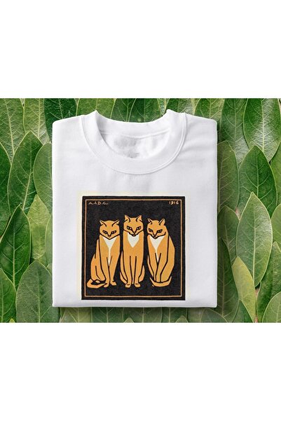 Grafftee Clothing Cat Trio Printed Unisex Oversize T-Shirt