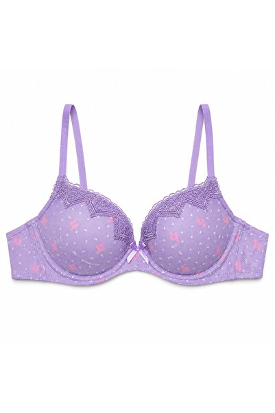 Generic Women's Butterfly Print Lace Detailed Bra