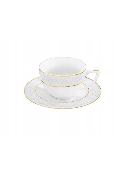 WILMAX ENGLAND Cească cafea porțelan alb cu margine aurie, 170 ml, Wilmax