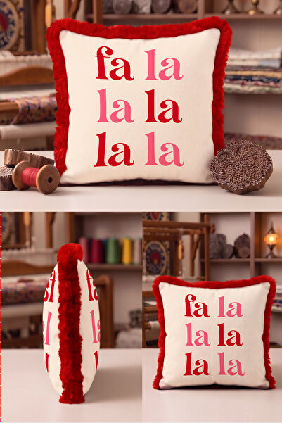 Evimde Bambaşka Stylish Lettering Pop Art Fringed Pillowcase - Typographic Ro...