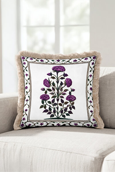 Evimde Bambaşka Husă de pernă Floral Palace cu franjuri - Husă de pernă elega...
