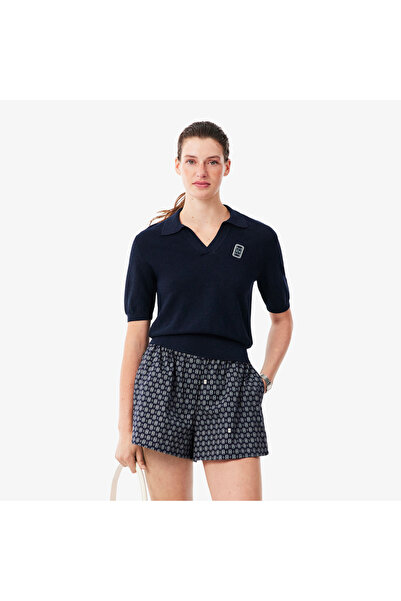Lacoste Kadın Regular Fit Kısa Kollu Polo Yaka Lacivert Triko