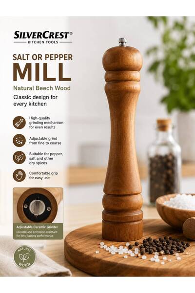 Silver Criest Salt or Pepper Mill