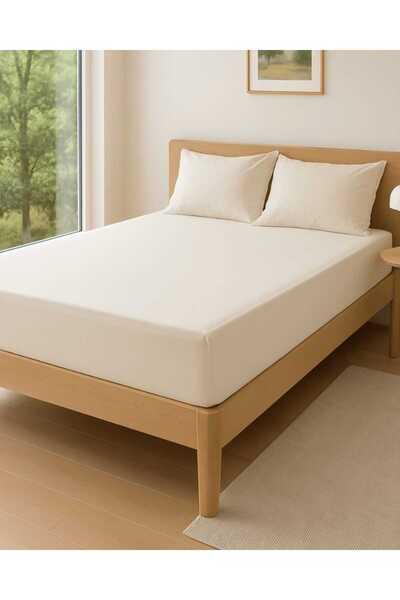 Clasy Ranforce Single Elastic Sheet Set 100*200cm Ecru