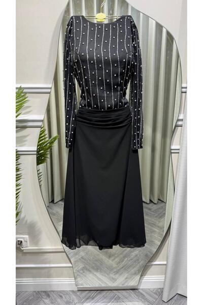 Mar style Chiffon Midi Dress with Elegant Embroidery