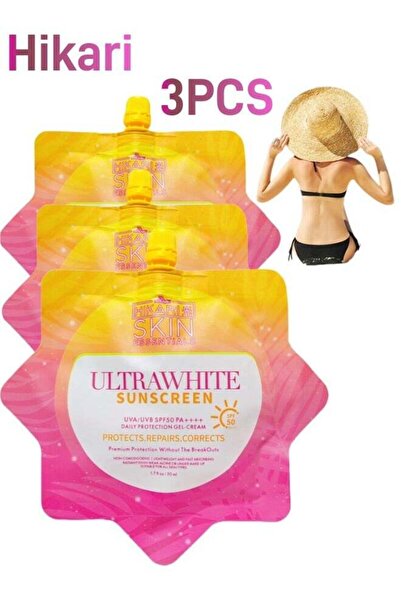 Hikari 3 Packs Skin Essentials Ultra White Sunscreen 50ml – SPF50 PA+++++++, ...