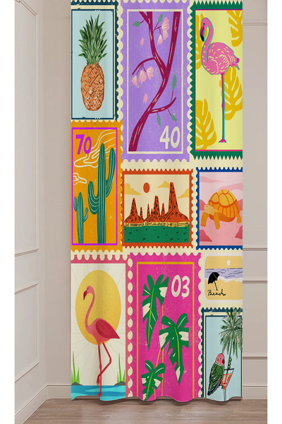 GREENDECOR Yaz Plaj Flamingo Palmiye Limon Karpuz Güneş Meyve Hello Summer De...