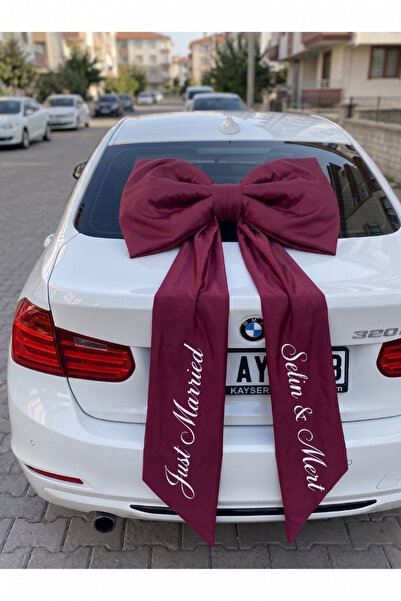 Naz Mutlu Design Kişiye Özel Araba Kurdelesi (Fiyonk İçleri Çift Kat Serme El...