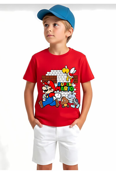 New Shine Super Mario Printed Kids Cotton T-Shirt