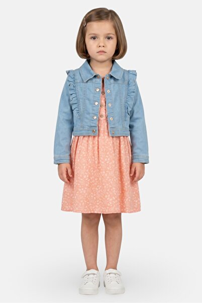 NANETTE LEPORE Toddlers Girl 2 Pcs Floral Dress And Denim Jacket Set, Multicolor