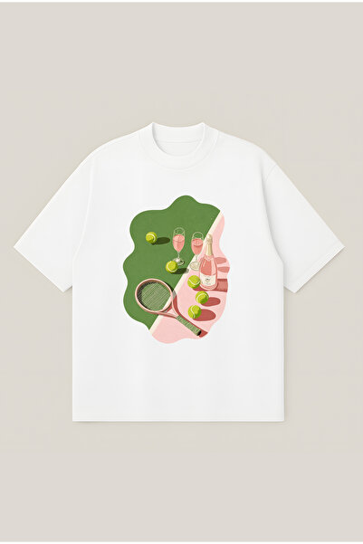 Moon Dancer Μπλουζάκι Unisex με στάμπα Tennis and Vine, Oversize Boxy Cut, 10...
