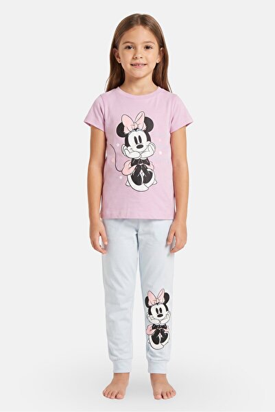 Disney Kids Girl 2 Pieces Micky And Friends Print Top And Pants Pyjama Set, M...