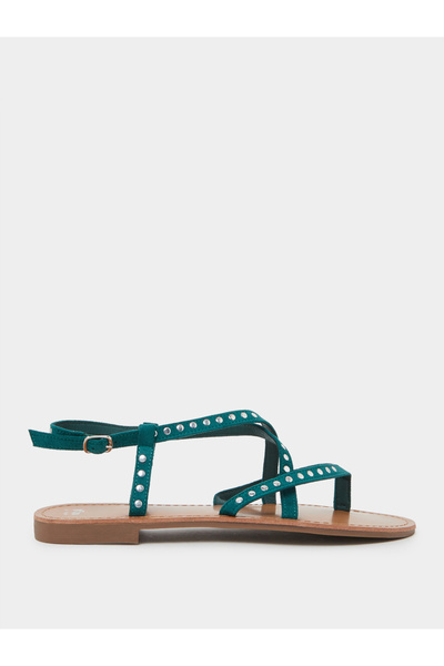 Styli Studded Flat Sandals