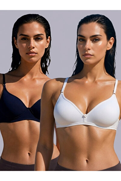 Eden By Styli Pack of 2 - Non-Padded Non Wired Cotton Blend T-Shirt Bra