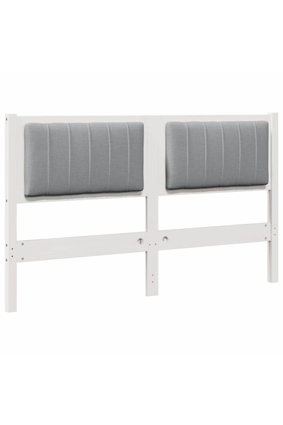 vidaxl Tăblie tapițată cu headboard Alb 140 cm Lemn de pin masiv
