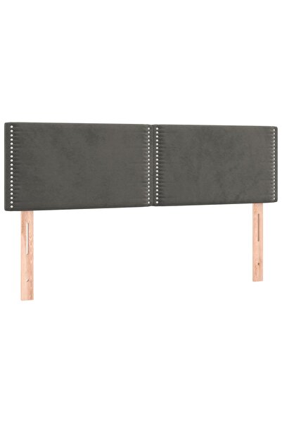 vidaxl Tăblii de pat, gri închis, 144x5x78/88 cm, catifea