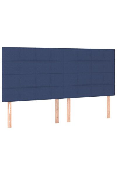 vidaxl Tăblie de pat albastră 200x5x118/128 cm, material textil