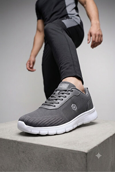GT Ayakkabı 6 cm Height Increasing Hidden Heel Black White Knitwear Men's Spo...