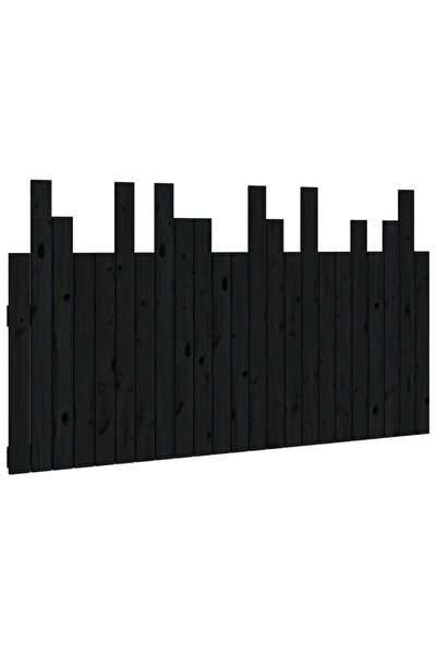 vidaxl Tăblie de pat pentru perete, negru 146,5x3x80 cm lemn masiv pin