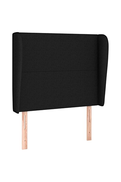 vidaxl Tăblie de pat cu aripioare, negru, 103x23x118/128 cm, textil