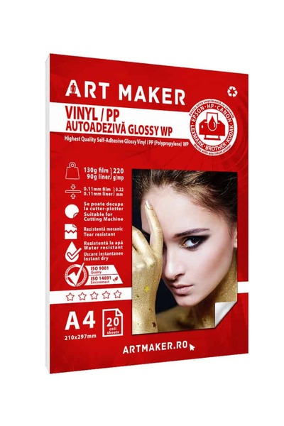 Art Maker Glossy self-adhesive vinyl, A4, 20 sheets