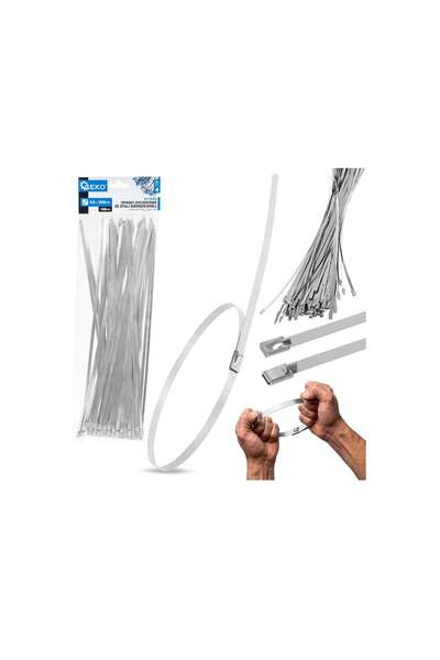 GEKO Set de cleme din oțel inoxidabil, 4.6x300mm, 100 bucăți, G17253