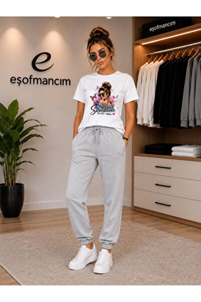 Eşofmancım Women's Printed Top and Bottom Tracksuit Set Seasonal
