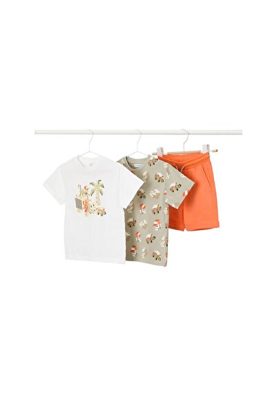 MAYORAL Set băieți 2 tricouri și pantaloni scurți 3609 Multicolor