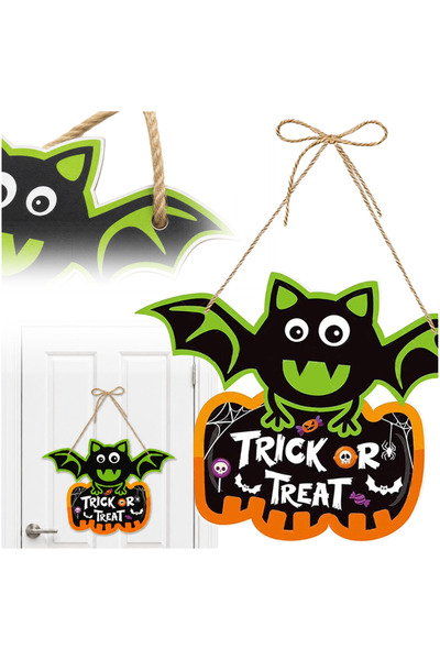 Korbi Decorațiune de Halloween pentru ușă cu lilieci și dovleci