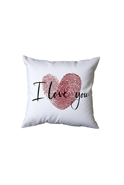 Beramussa I Love You and Red Fingerprint Pillow, Funny Gift