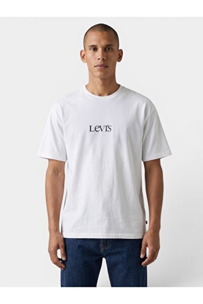Levi's تي شيرت رجالي أبيض برقبة دائرية وطباعة جرافيكية من VINTAGE FIT A9440-0022