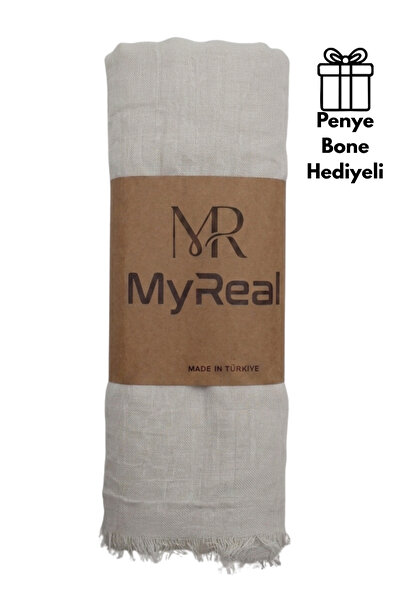 MyReal Bamboo Kraş Shawl - Non-Ironing Natural Texture (90X200 cm)