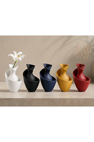 MYE TEKNOLOJİ Modern Spiral Dekoratif Vazo 3D Baskı Kuru Çiçek ve Yapay Çiçek...