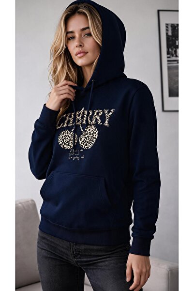 caddekombin Women's Leopard Patterned Cherry Figured Cherry Written Kangaroo ...