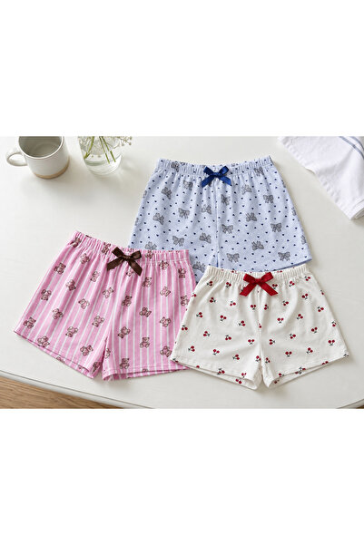 BLUE NIL 3-Piece Cotton Thin Breathable Satin Ribbon Waist Detail Lemon-Straw...