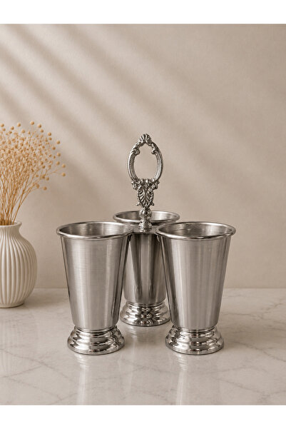 TrendBanyoMutfak Gold Metal 3 Compartment Spoon Holder |   Countertop Cutlery...