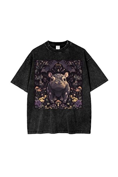 bellanova Unisex πολύχρωμο μπλουζάκι με στάμπα Oversize Streetwear Άνετη εφαρ...