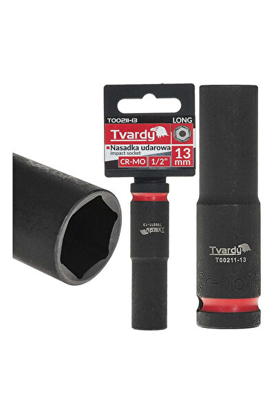 Tvardy Cheie tubulară de impact lungă, 6 puncte, 1/2 ", 13 mm, Cr-Mo, T 00211-13