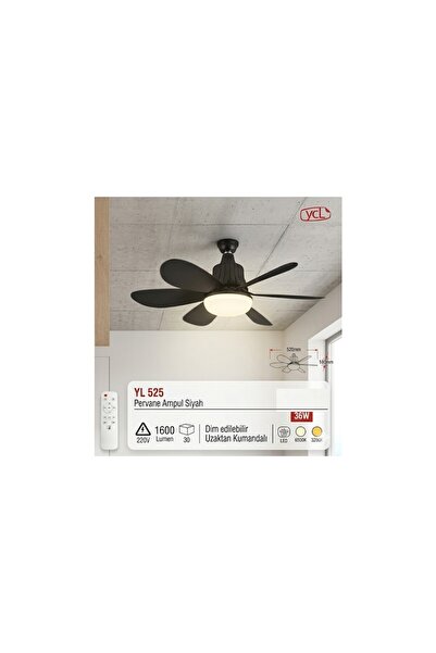 Simra Elektrik 36w siyah kasa 52cm Pervane Ampül 3 renkli