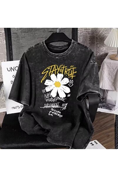 bellanova Unisex πολύχρωμο μπλουζάκι με στάμπα Oversize Streetwear Άνετη εφαρ...