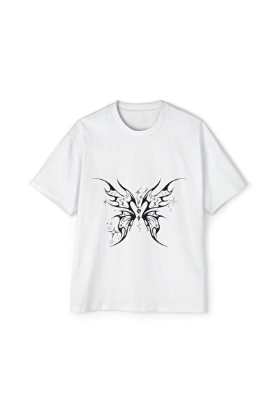 bellanova Unisex πολύχρωμο μπλουζάκι με στάμπα Oversize Streetwear Άνετη εφαρ...