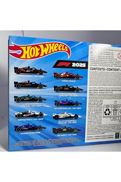 HOT WHEELS Formula 1 2025 Set of 10 Model Cars