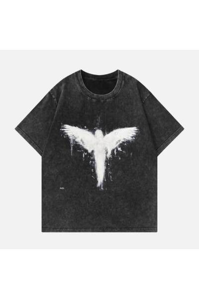 bellanova Unisex πολύχρωμο μπλουζάκι με στάμπα Oversize Streetwear Άνετη εφαρ...