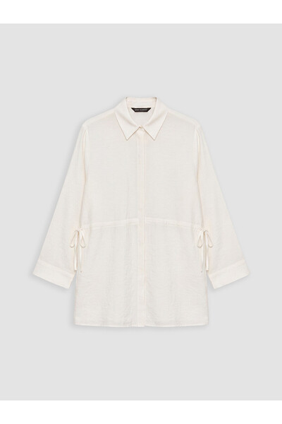 LC Waikiki Lcw Modest Ecru Modal Blended Women's Shirt Tunic