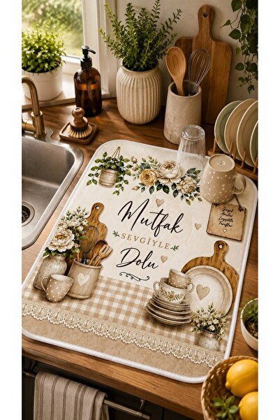 GNL HOME Su Emici Bulaşık Kurutma Matı 40 x 50