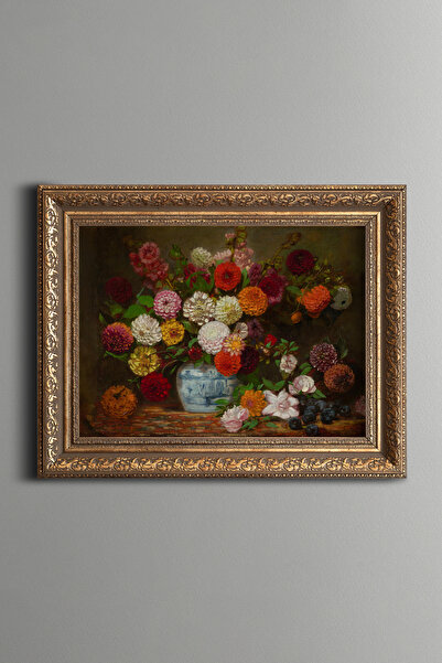 epiqart Colorful Flowers and Vase Art - Vintage Patterned Painting - Thick Model